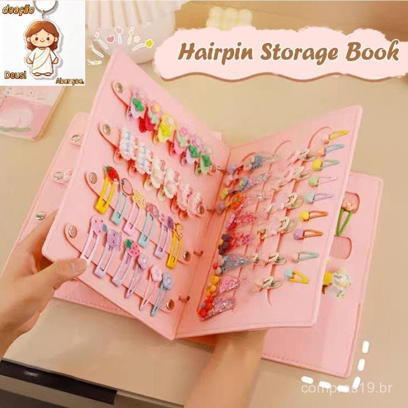 Moda Hoje Laços De Cabelo Organizador Livro Suporte De Grande Capacidade Grampo Armazenamento Acessório De Economia De E