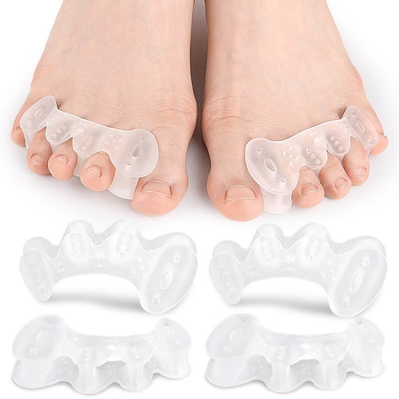 Separador de dedo do pé de três buracos SEBS hálux Valgus grande pé osso sobreposição separador de correção de dedo do p