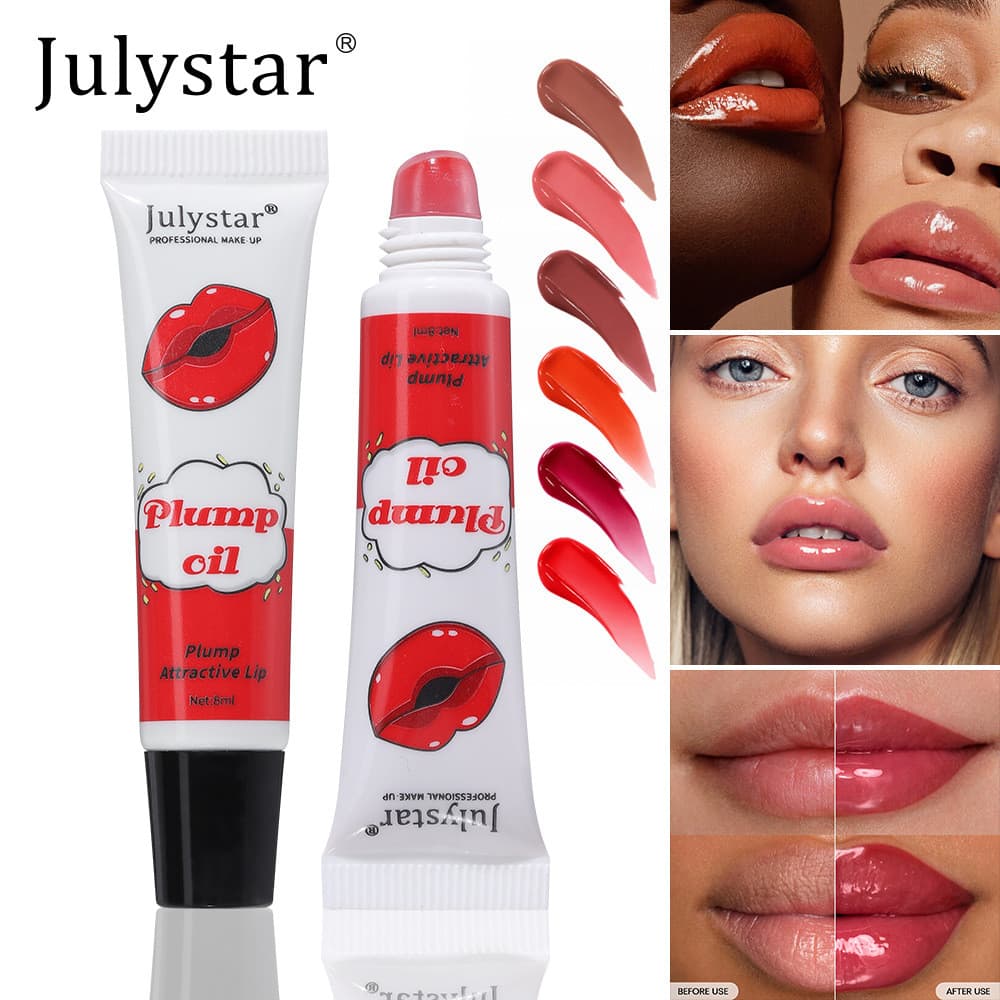 Novo produto óleo labial colorido hidratante hidratante iluminando tez 6 cores escolha venda quente