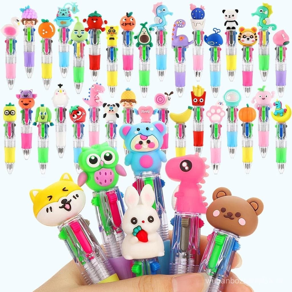 arscniek 40 Canetas Multicoloridas em Uma, Canetas Fofas 4 em 1 de Ponta Fina 0,5mm, Caneta Esferográfica Kawaii Diverti