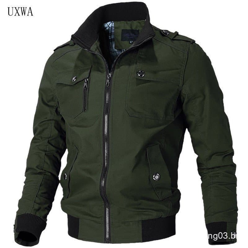 Jaqueta Militar Cargo de Couro de Crocodilo para Inverno, Tamanhos Grandes S-3XL 4XL com Frete Grátis para Homens, Verde