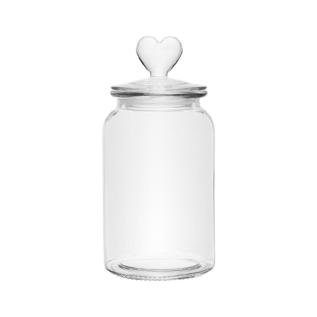 Pote Hermético De Vidro Com Tampa Coração 1,3L Organiza Mantimentos E Decora O Cantinho Do Café