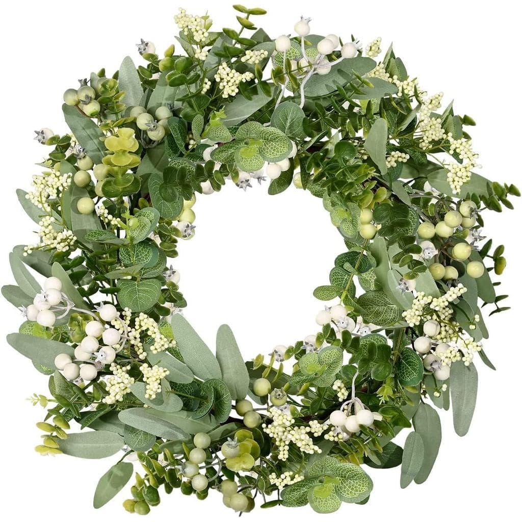 Guirlandas Artificiais Vlorart para Primavera, Verão e Natal para Porta de Entrada, Guirlanda Decorativa de Folhas de Eu