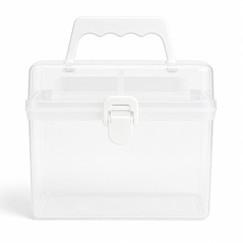 Maleta Transparente com Trava e Alça Várias Cores – Organização Para Esmaltes