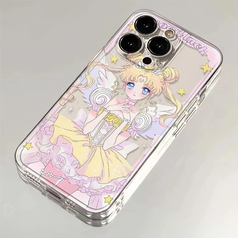 Sailor Moon Capa Celular Para MOTO G04 G13 G14 G15 G20 G22 G32 G34 G35 G60 G84 Transparente Anti Choque