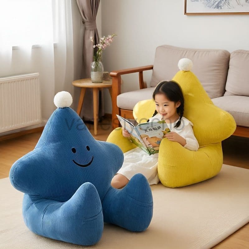 Almofada De Encosto De Leitura Infantil Em Formato De Estrela Fofa Ergonômica De Apoio De Cintura Para Sofá De Quarto