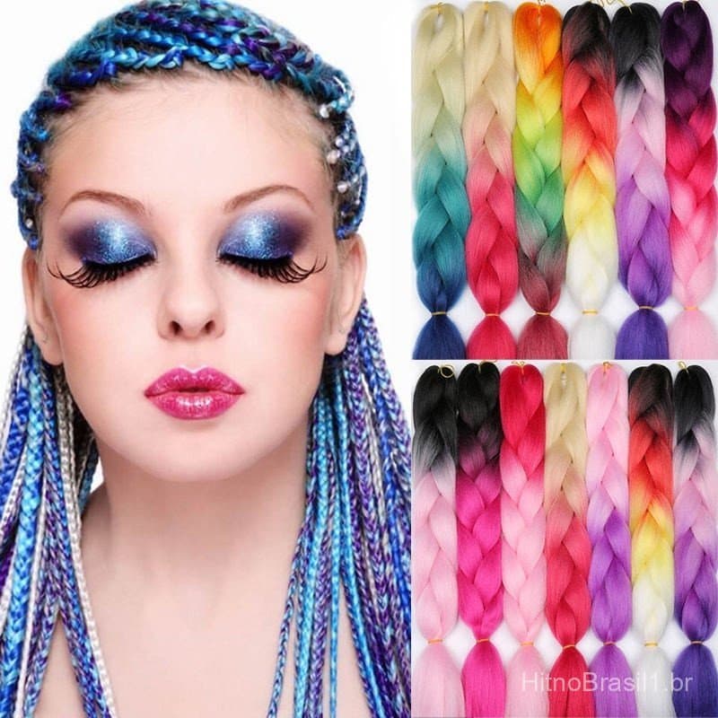 Cabelo Jumbo Tranças Coloridas Box Braid Twist/Varias Cores/Envio Imediato/Carnaval