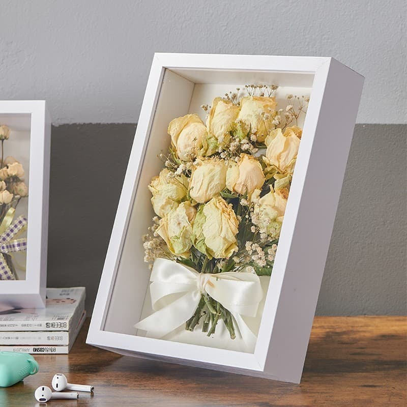 Tridimensional oco flor seca moldura de foto mesa de balanço espécime quadro de exibição artesanal diy presente 27cm a4A
