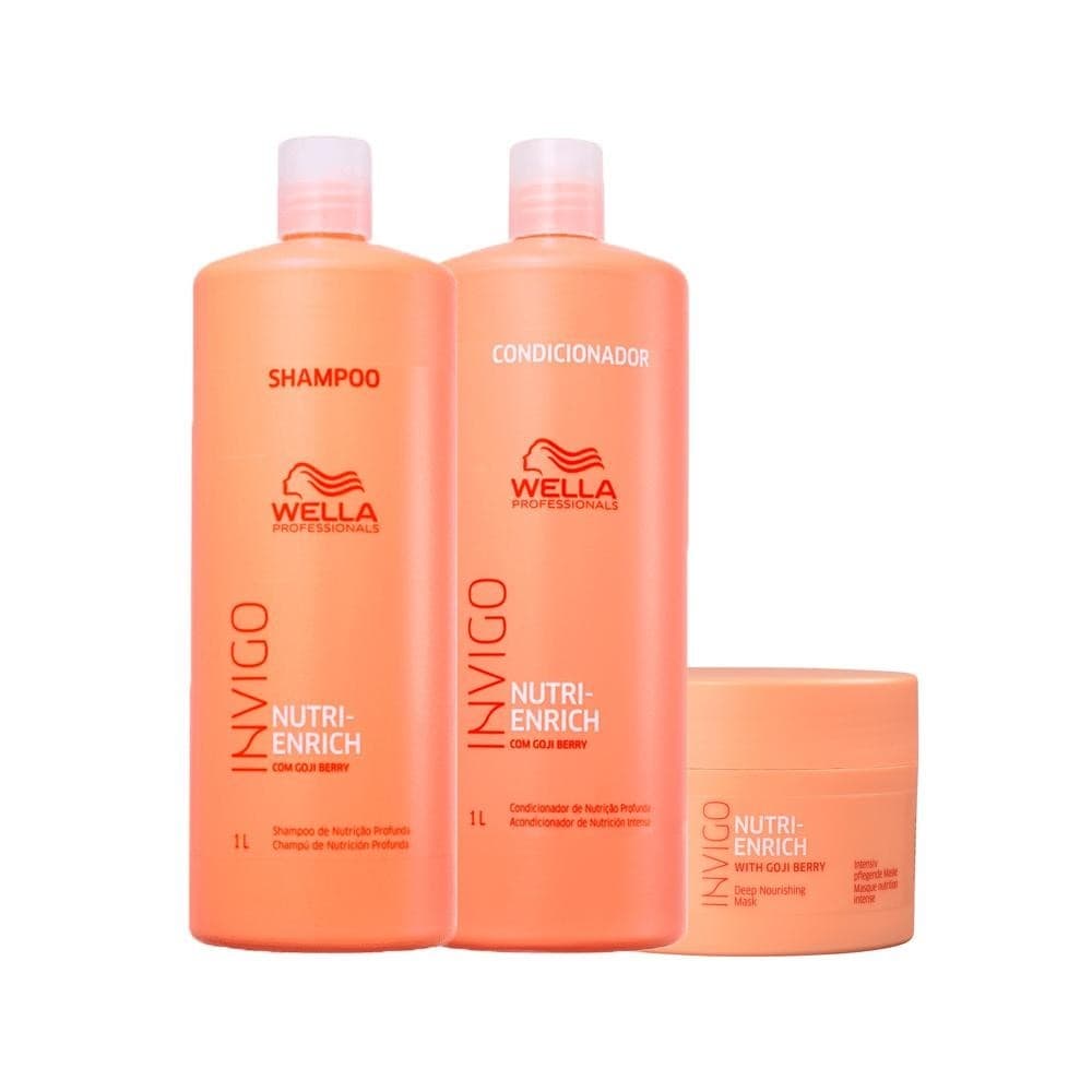 Kit Wella Professionals Invigo Nutri Enrich - Shampoo 1000ml e Condicionador 1000ml e Máscara 150ml