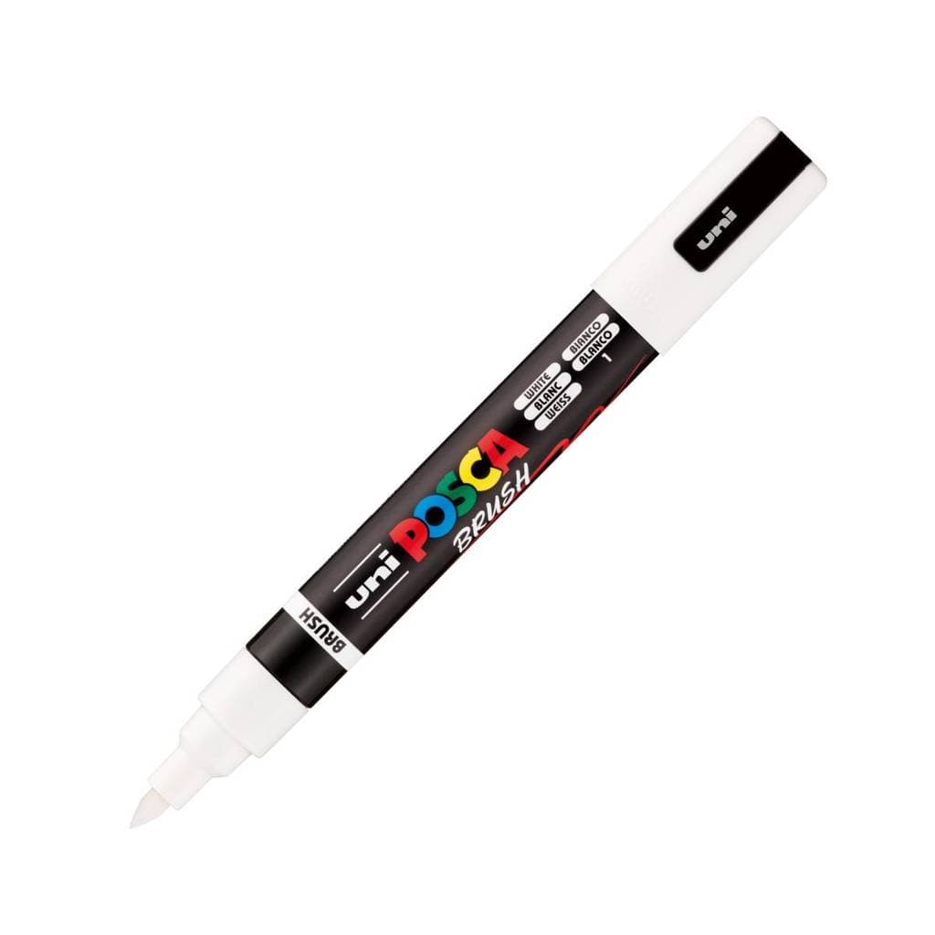 Caneta Posca PC-5MBR Brush Branco uni-ball