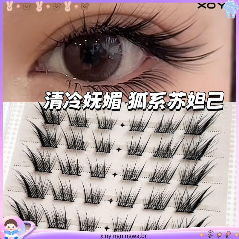 XOYO raposa série Sudaji cílios postiços sem cola série Animal estilo chinês Diagonal voando grosso ondulação simulação