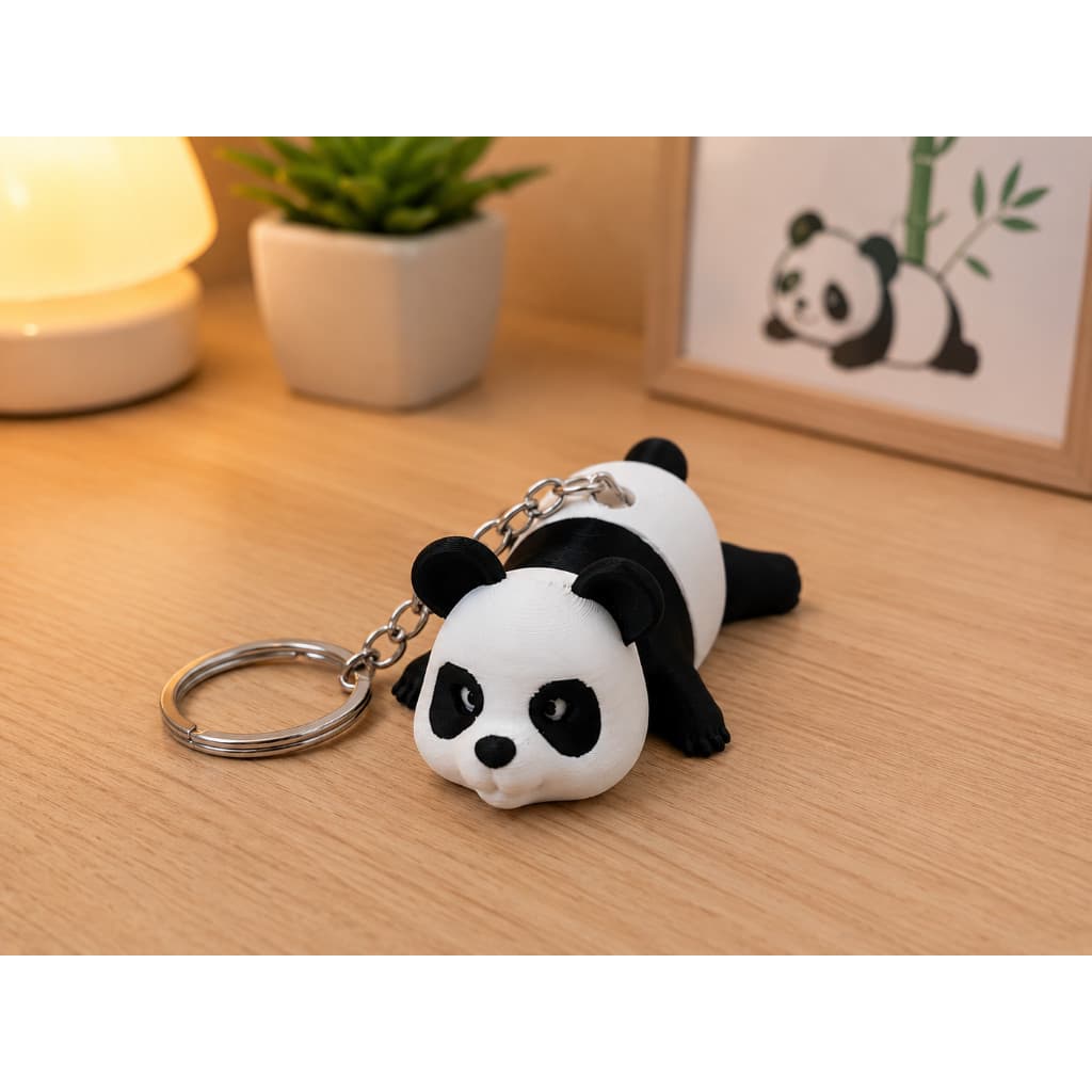 Chaveiro Articulado Panda Fofo Kawaii | Mini Panda Decorativo para Mochila, Chaves e Presentes Cute
