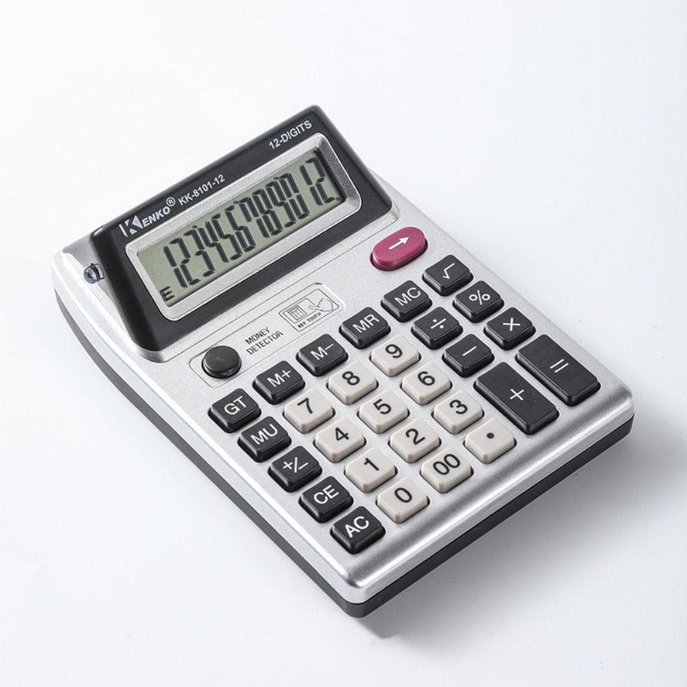 Calculadora De 12 Dígitos , Contador Financeiro Multifuncional Alimentada Por Bateria , Tela Dupla