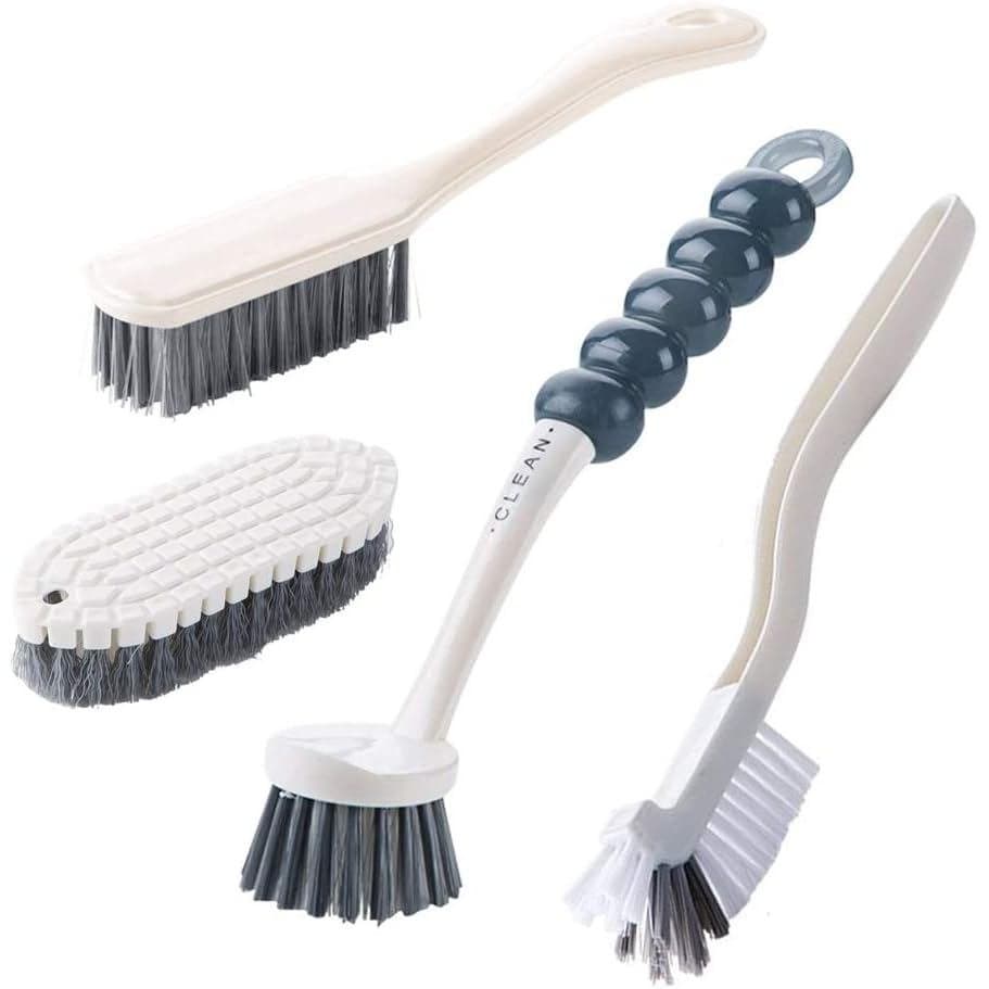 Conjunto de Escovas de Limpeza Multiuso - 4 Escovas de Limpeza para Cozinha com Cerdas Rígidas para Pratos, Panelas, Fri