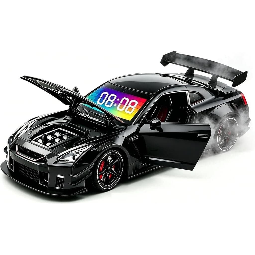 Relógio Despertador Automotivo com Efeitos Realísticos de Motor, Relógio Despertador Automotivo com Tela Digital LED 3 e
