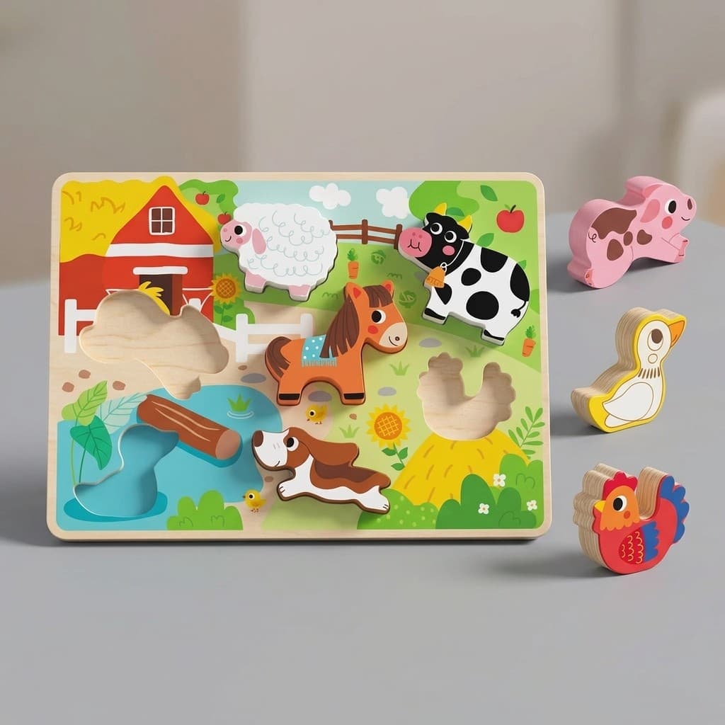 Brinquedo Educativo Quebra Cabeça Madeira Encaixe Infantil