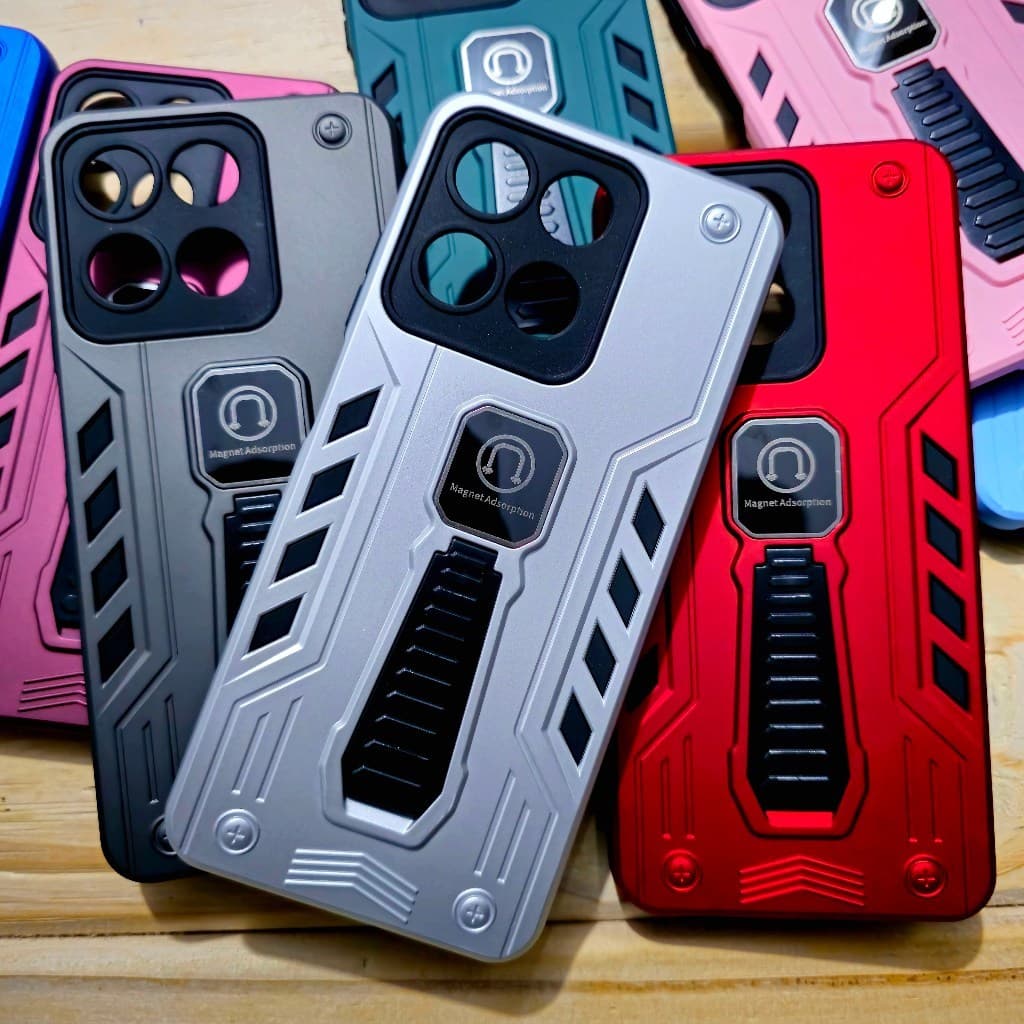 Capa capinha anti impacto armor proteção camera para Motorola Moto G67 / Moto G77 Com Suporte e antishock magnética