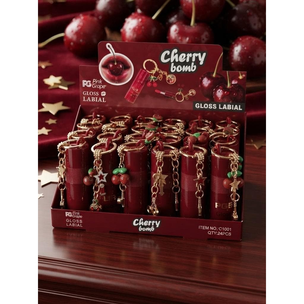 Gloss Labial Pink Grape Cereja, lábios super hidratados, macios e com aquele brilho espelhado incrível