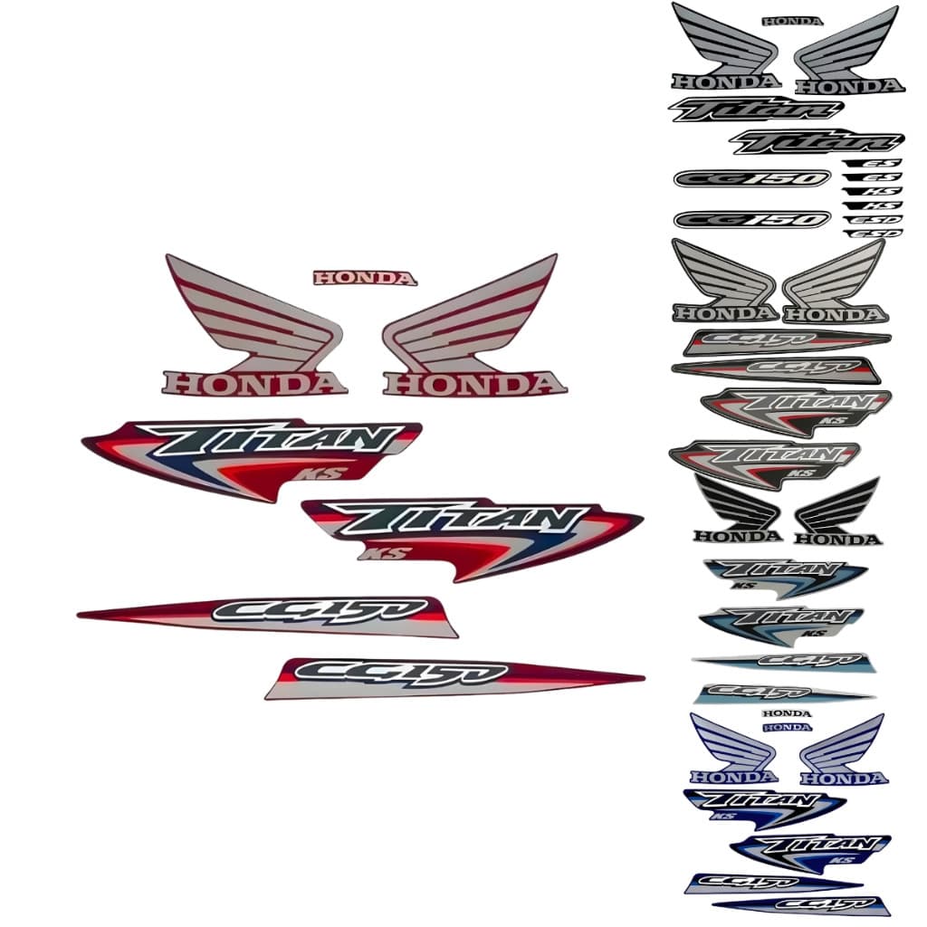 Kit completo de faixas e adesivos para Honda CG Titan 150 2004 a 2008, KS, ES e ESD