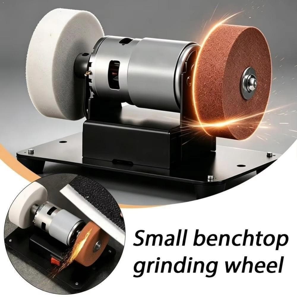 Lixadeira Pequena Elétrica HALB , Mini Moedor De Bancada Com Base Resistente De Roda Dupla , Apontador Elétrico Acionado
