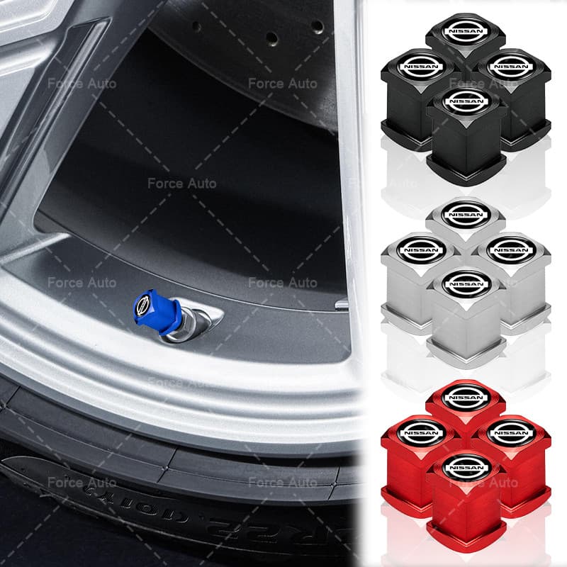 25/4 Pçs Liga Pneu De Carro Anti-Poeira Tampa Quadrada Da Válvula Do Para Nissan Tiida Teana Skyline Juke X-trail Almera