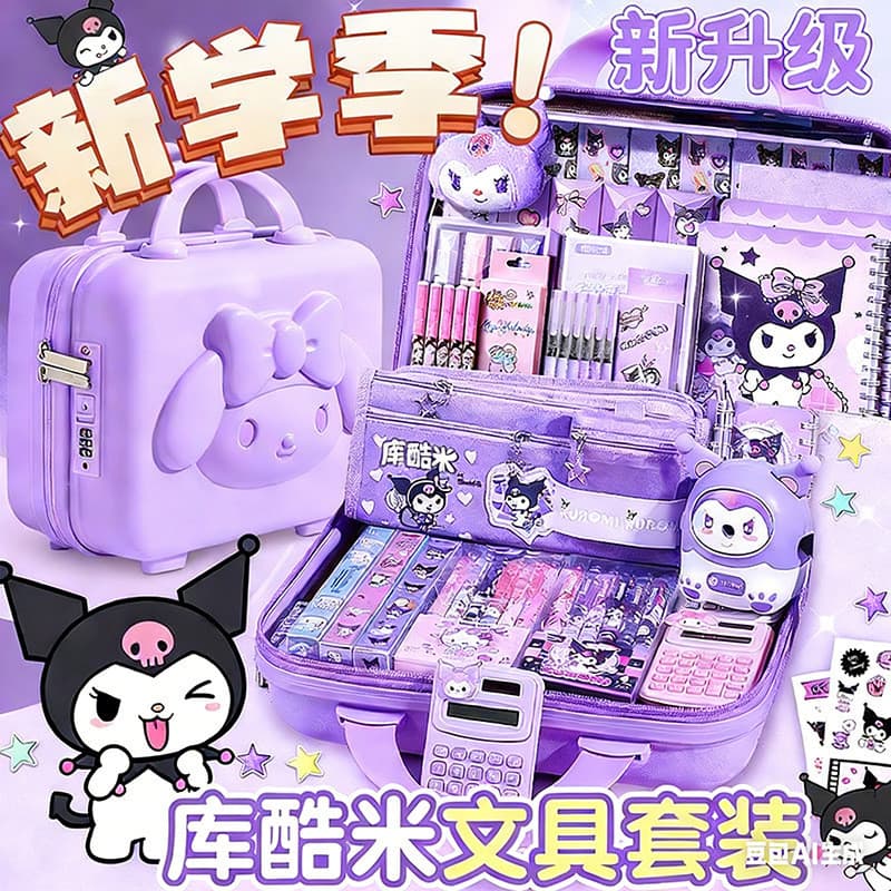 Kuromi manual conjunto caixa de presente menina papelaria manual temporada escolar material escolar crianças papelaria p