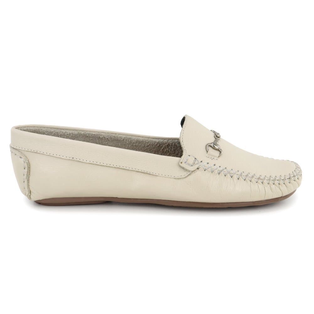 Mocassim Feminino Conforto Sap Drive Macio casual Couro Branco