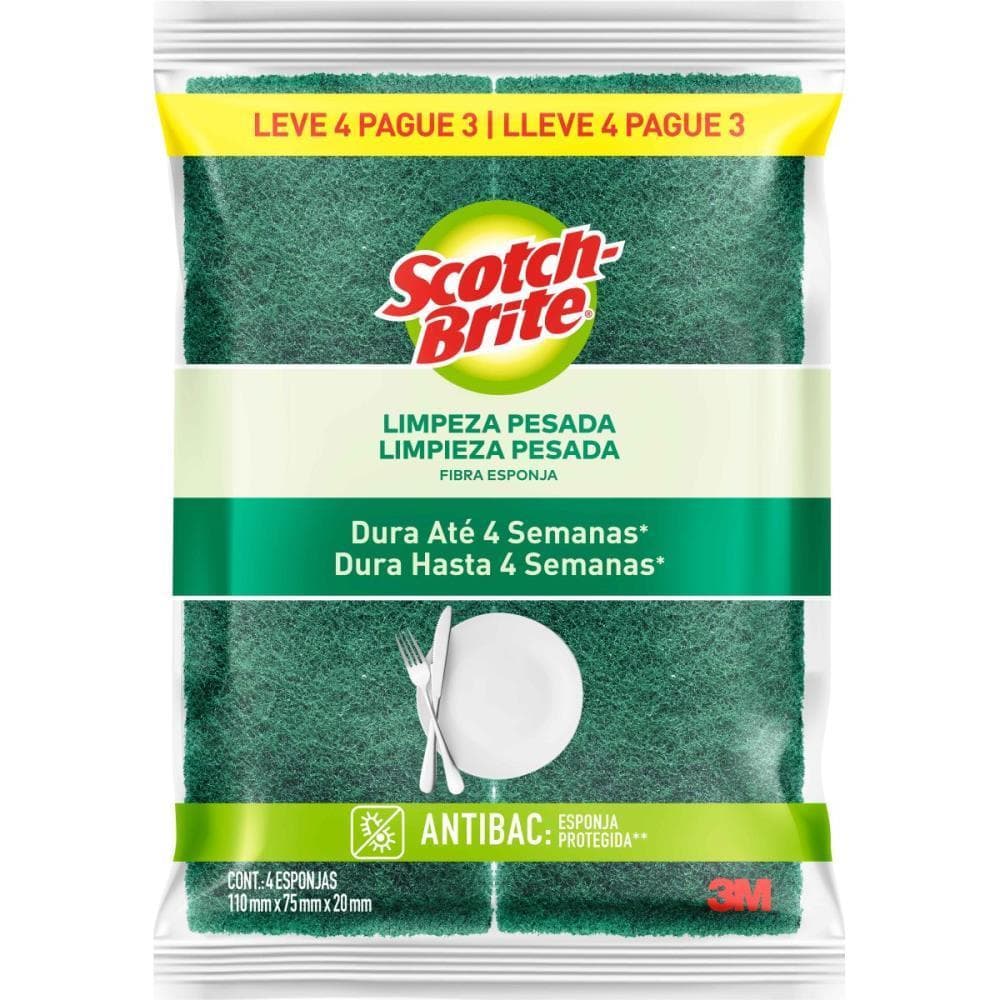 Esponja para Limpeza SCOTCH Brite COZINHA-VERD/AMAR