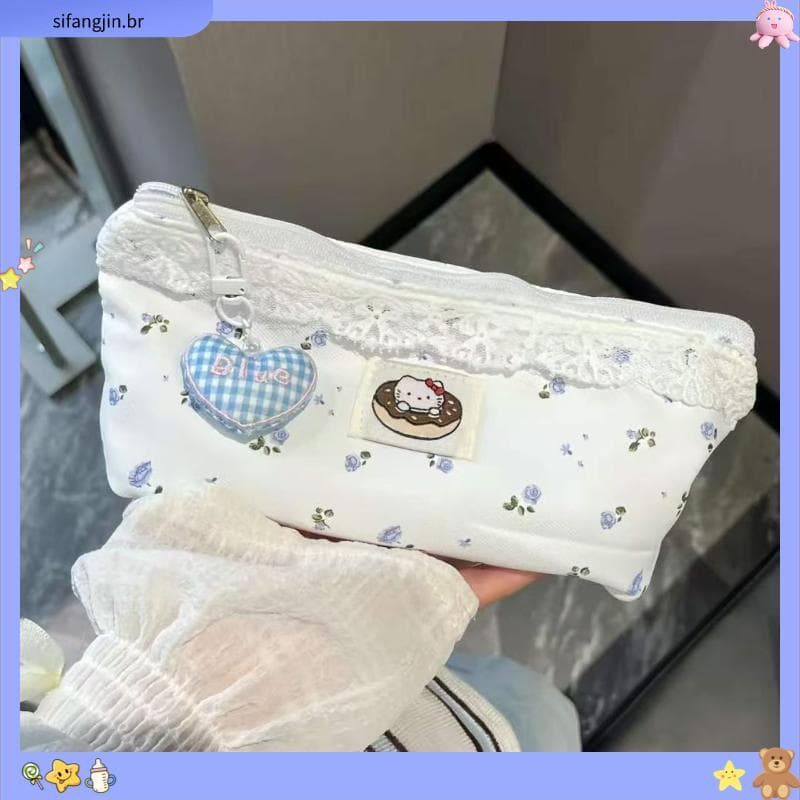 6291 pessoas coleção Floral rendas lápis caso grande capacidade de alto valor ins menina simples bonito dos desenhos ani
