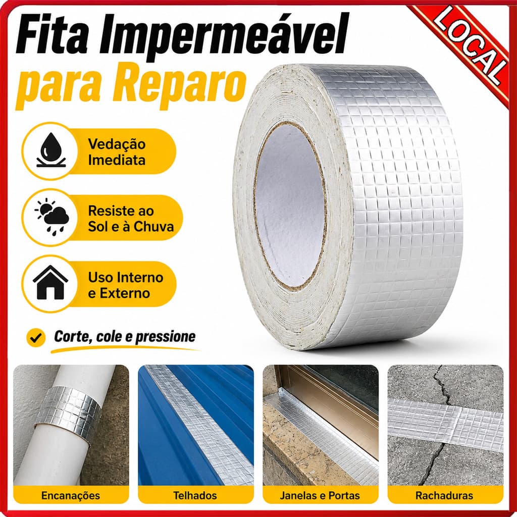 Tira selante butílica de folha de alumínio grossa, tubo de água, telhado, infiltração de água, reparo, fita à prova d'ág