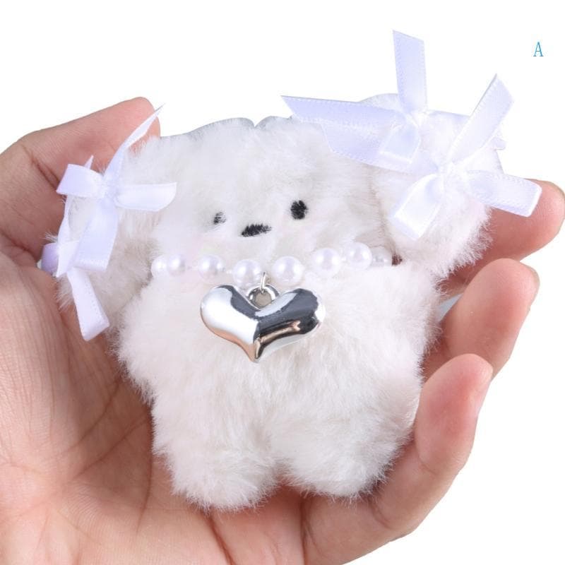 Adorável Bowknot Cão Chaveiro Pingente Mochila Charme Jóias