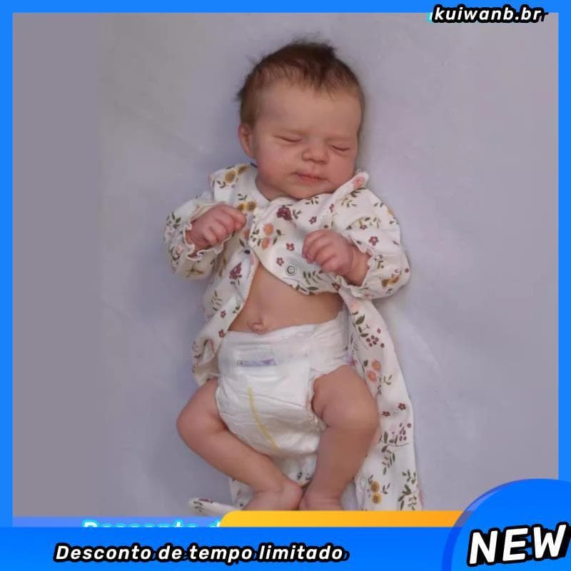 49cm W Buraco Corpo Silicone Vi Pascale Bebe Reborn Menina Menino 3D Pintado Pele Artesanal Realista Boneca Brinquedo F