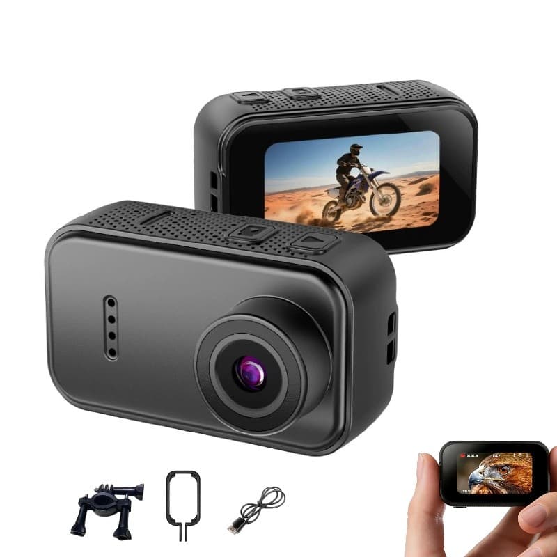 Mini Câmera De Ação esportiva 4K WiFi anti vibração, Magnética para Ciclismo Moto Acampamento