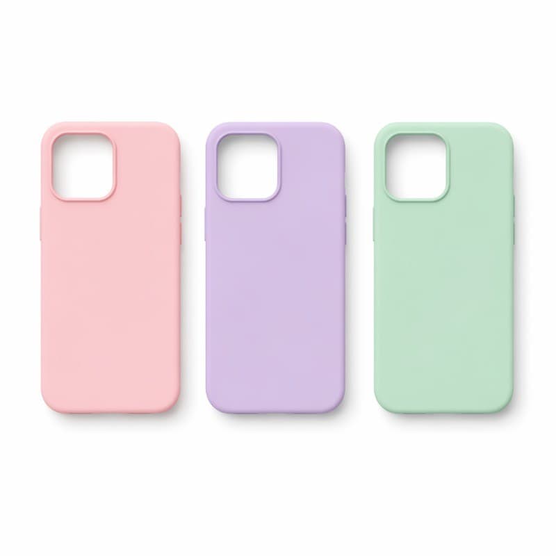 Kit 3 Capinhas iPhone Silicone Liquido, Cores Pastel Femininas Rosa Claro Lavanda Verde Menta