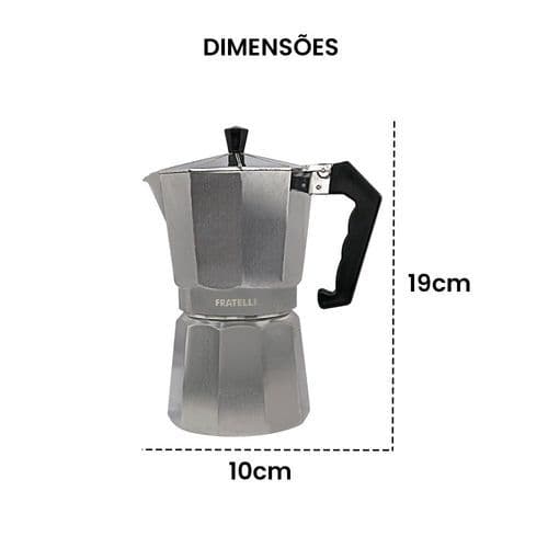 Cafeteira Italiana Moka Express Aluminium 9 Xicaras Preparo Rapido Cafe Tradicional
