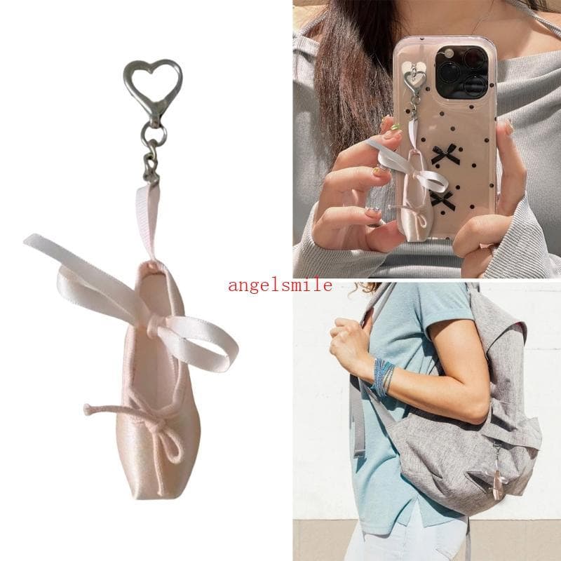 Elegante Sapatilhas Balé Forma Bolsa Pingente Porta-Chaves Para Uso Doméstico Carro
