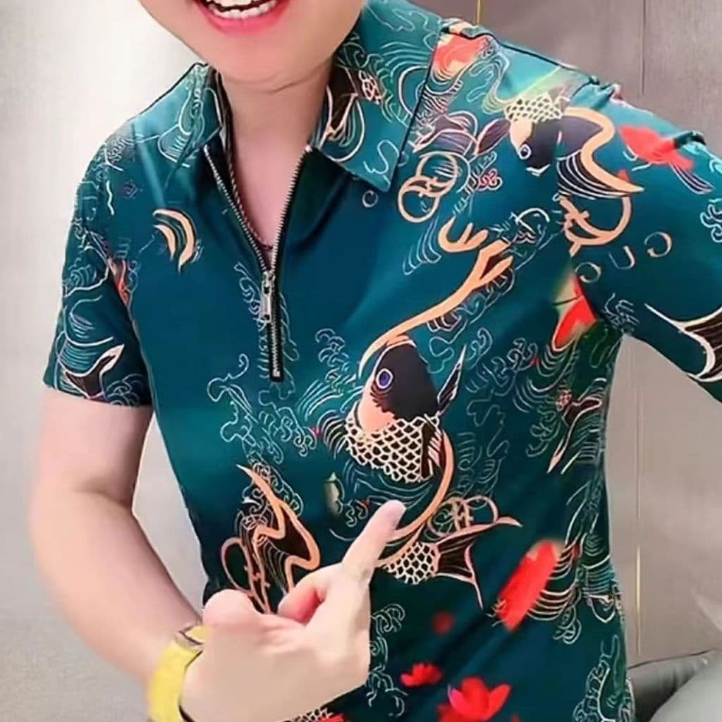2026 novo estilo camiseta masculina de manga curta versão europeia na moda impresso camisa POLO masculina topo20260729