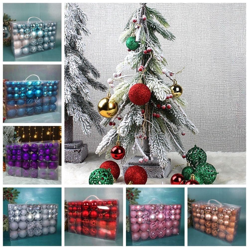 LICAUV 100 Pçs/Caixa Bola Decorativa De Árvore De Natal , Conjunto De Várias Cores Inquebrável , Pendurado