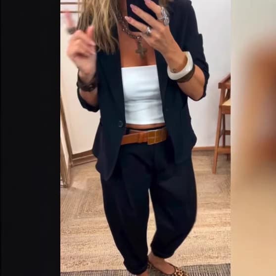 2026 Primavera Estilo Amazon Novo Estilo Feminino Europeu Americano Casual Commuter Terno