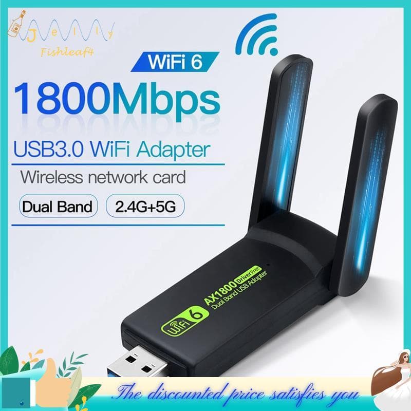 Adaptador De Rede Jellyfish1800mbps WiFi6 USB3.0 802.11AX Dual Band 2.4G/5GHz Dongle WiFi Sem Fio Suporte Para Placa Win