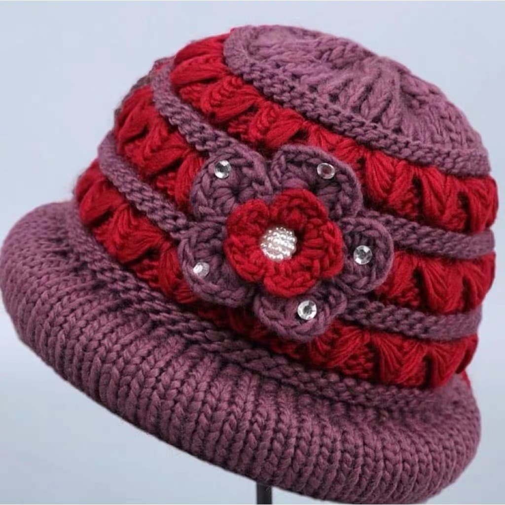 Gorro de Inverno para Mulheres Idosas com Forro de Lã, Gorro de Tricô Quente para Mães, Gorro Grosso para Avó L0DH