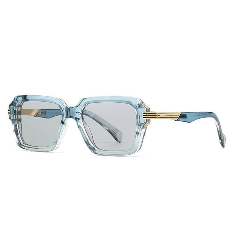 Retro Quadrado Masculino Dupla Cor Óculos De Sol Moda Rebites Feminino Gradiente Tons UV400 Tendência Punk