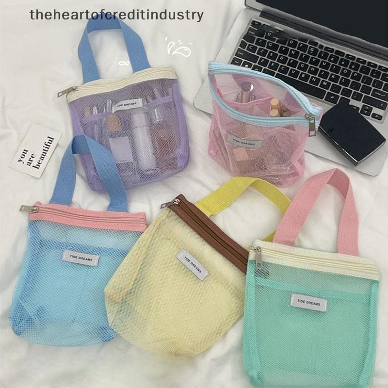 1 Pçs Malha Maquiagem Sacos De Armazenamento De Higiene Pessoal Bolsas Portátil Viagem Lavagem Corpo Chuveiro Ferramenta