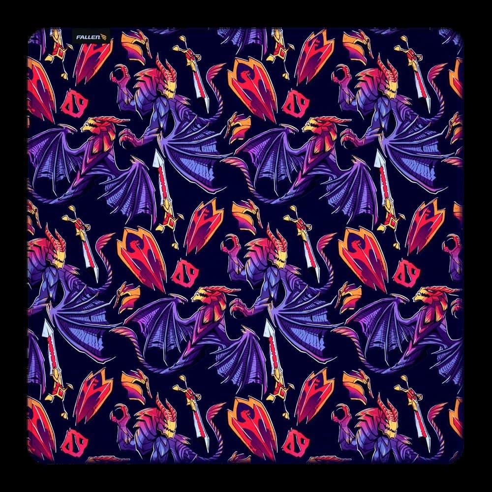 Mousepad Gamer Fallen Dota 2 Dragon Set Speed+ Estendido 90x40 Antiderrapante Borda Costurada Oficial