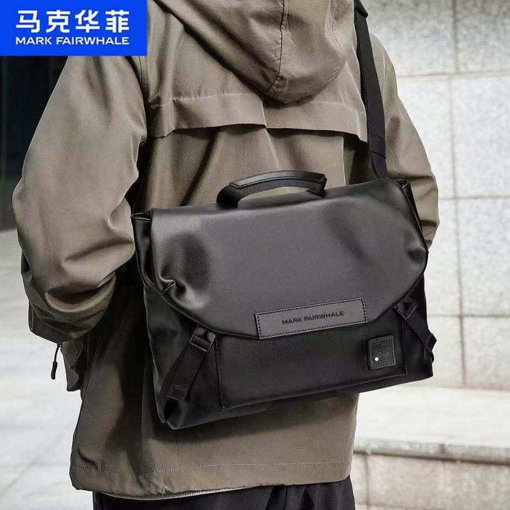 Bolsa Carteiro Preta De Grande Capacidade De Alta Qualidade , crossbody De Ombro casual Masculina