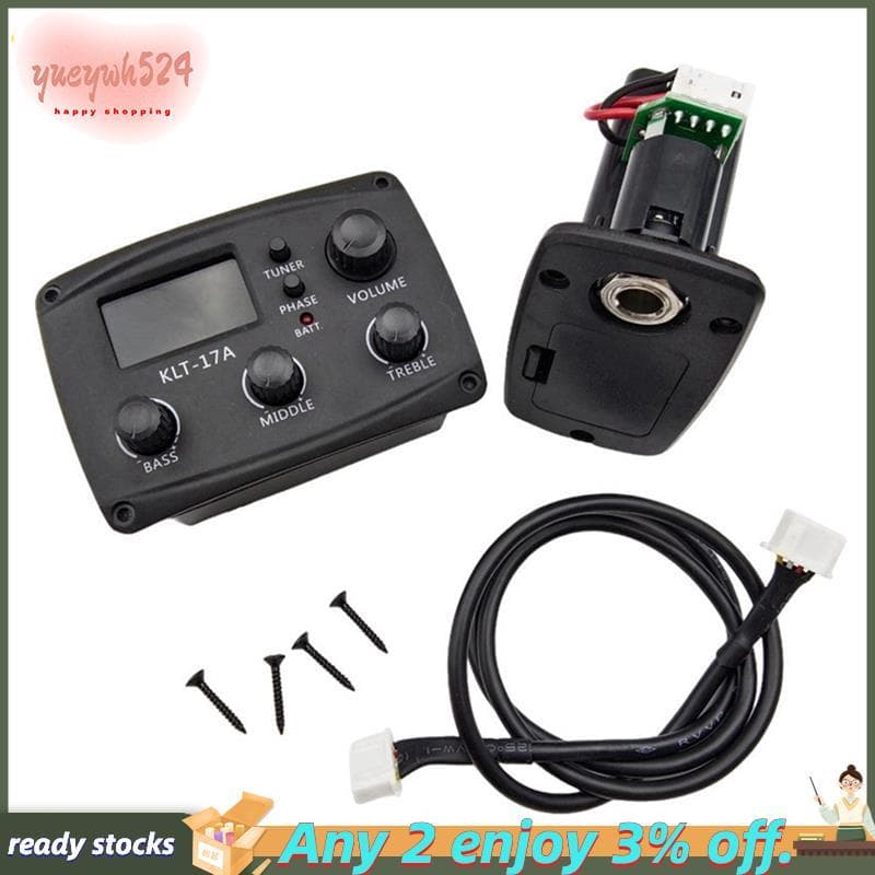 - Pré-Amplificador EQ De Guitarra Acústica 17A , Com Afinador De Procedimento Digital , Equalizador De 3 Bandas , Acessó