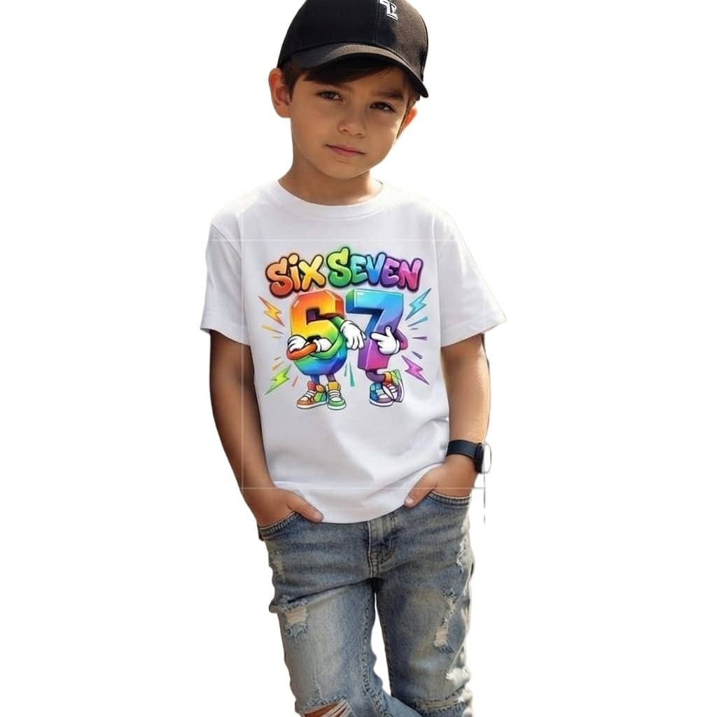 Camiseta Infantil Estampada Moderna Six Seven 100% Algodão Modinha Infantil