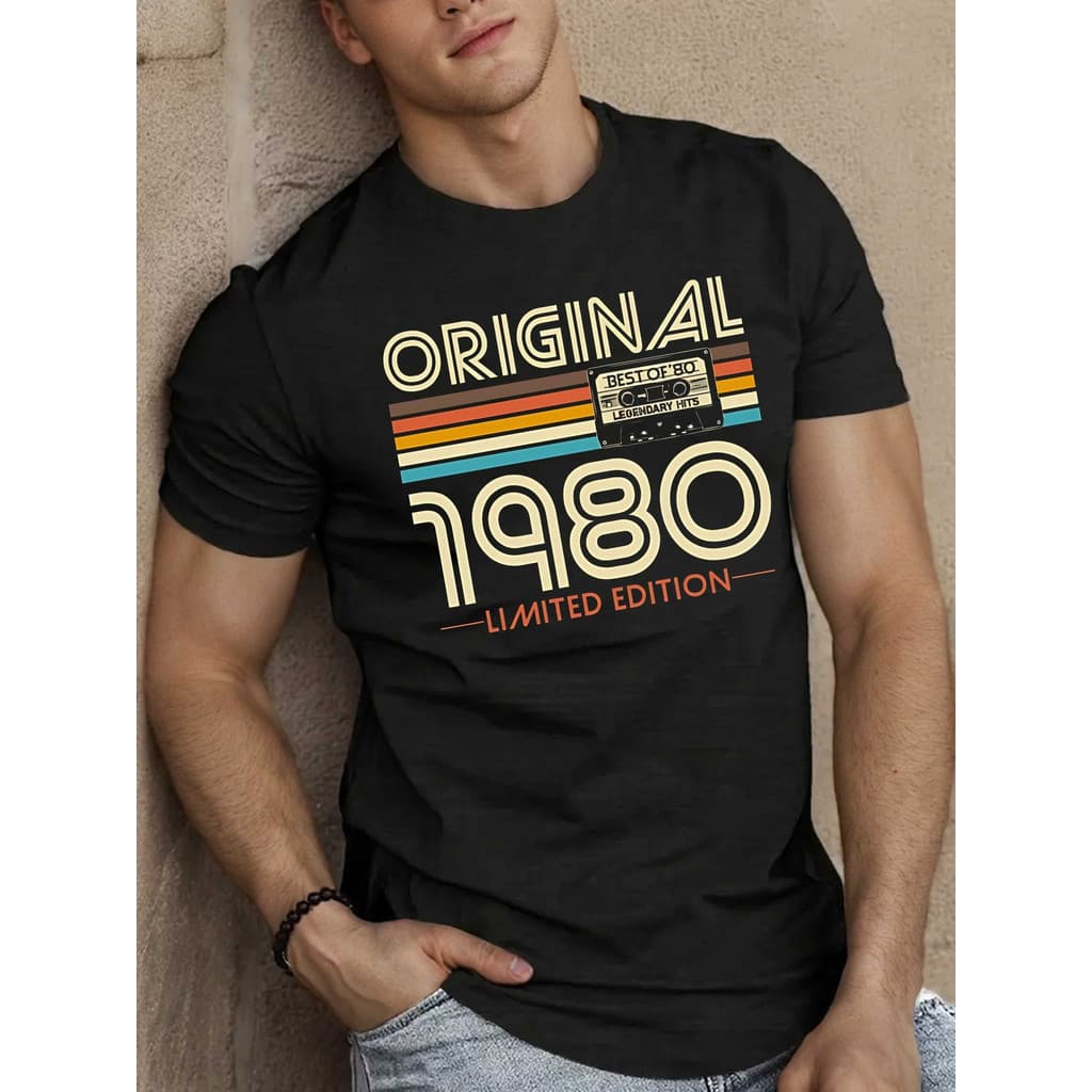 Camiseta Masculina Streetwear Oversized Camiseta Retro 1980