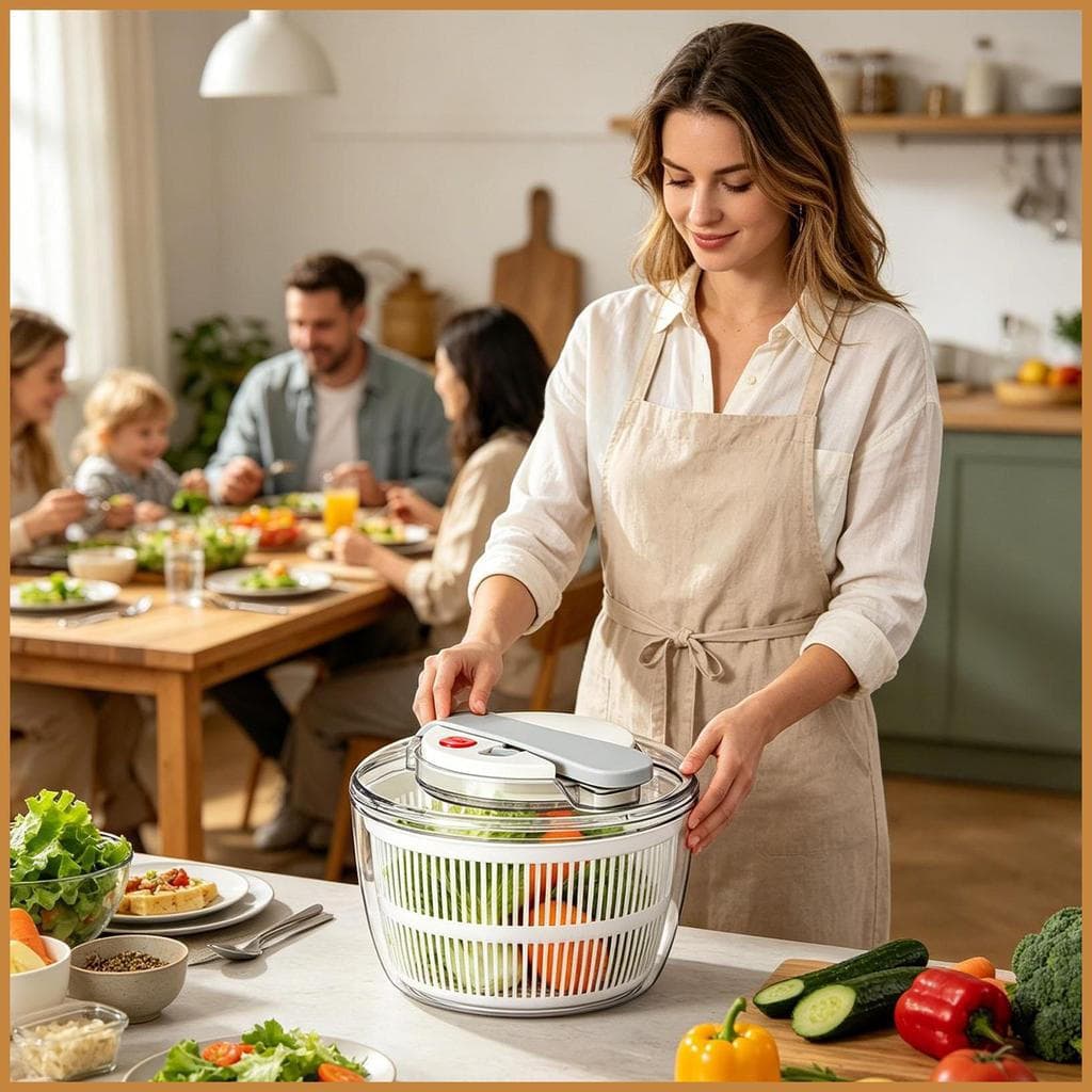 69441 Centrífuga Manual de Frutas Desmontável, Utensílios de Cozinha, Secador de Salada, Cesto para Lavar Vegetais 8474