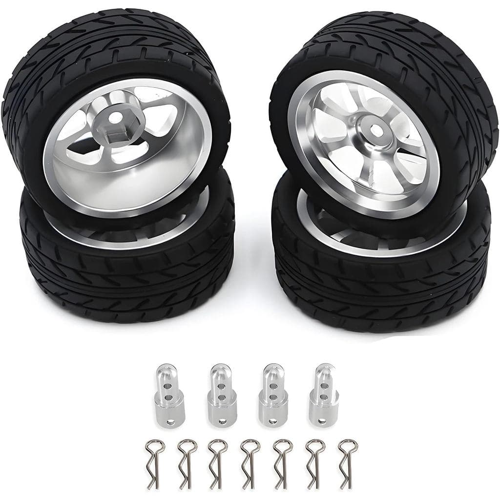 Para MJX Hyper GO 14303 14302 14301 Pneus de Metal 1/14 Rally, Conjunto de Aumento de Altura com Rodas de Metal de Alta